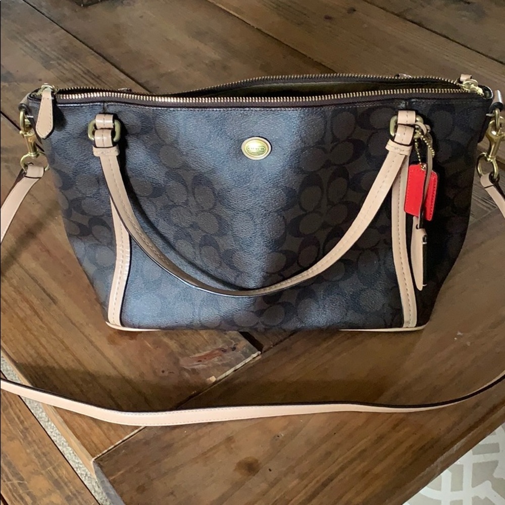 Brown Coach satchel crossbody